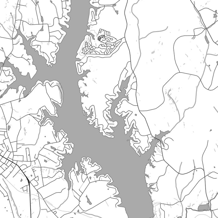 Lake Tillery North Carolina Map Print in Classic — JACE Maps