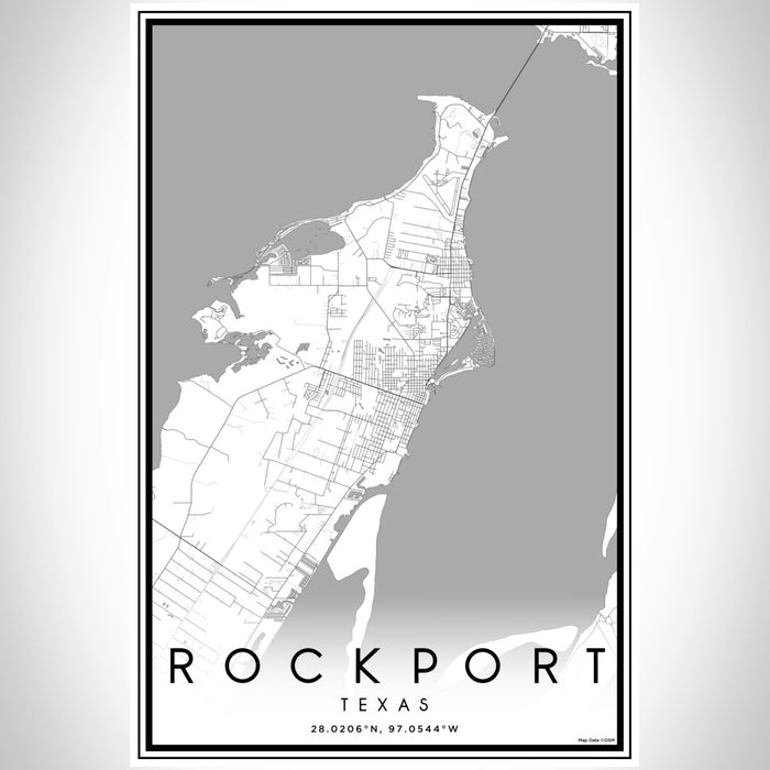 Rockport Texas Map Print In Classic — Jace Maps 3954