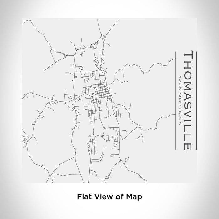 Thomasville Alabama Engraved Map Tumbler In Matte White — Jace Maps 5036