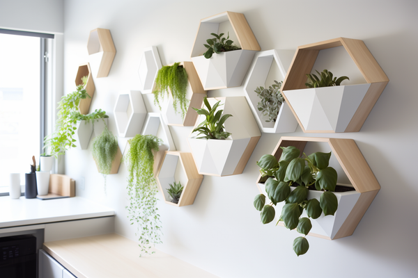 geometric wall hanging planters