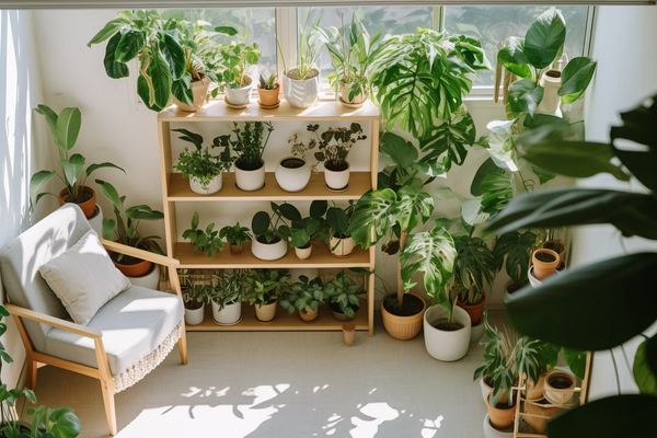 grouped indoor plants