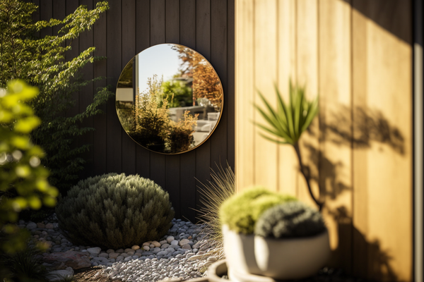 mirror in an outdoor garden