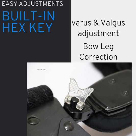 OA Unloader Knee Brace Support Lateral/Medial. Black with Built-in Hex Key  (L1851/L1843)