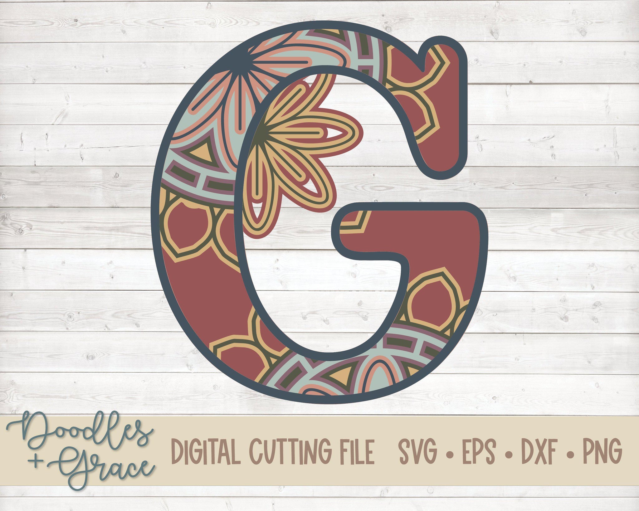 Download 3D Letter G Mandala SVG - Doodles and Grace