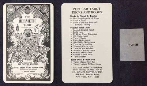 The Hermetic Tarot Cover Cards