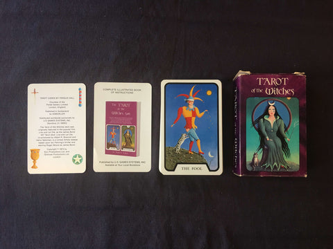 Tarot of the Witches box, cards and description card and booklet