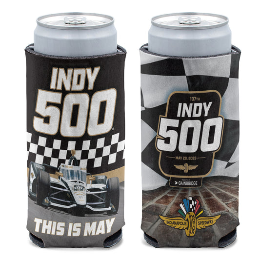 Wing Wheel Flag Slim Checkered Can Cooler