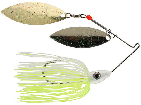 Arbogast Hula Popper Fishing Lure- Bull Frog - Chartreuse/White Skirt