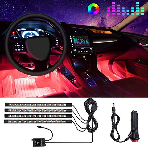 LED auto interieur verlichting RGB + afstandbediening 