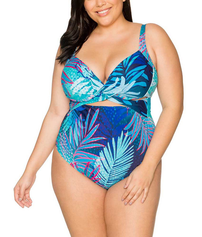 Curve Sasha Crisscross Front 1 Piece Swimsuit 685 At Brayola