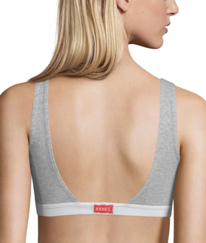 hanes cotton wireless bra