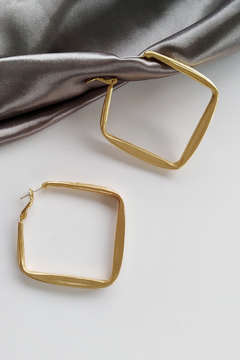 Square Matte Gold Hoops