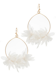 White Fabric Earrings