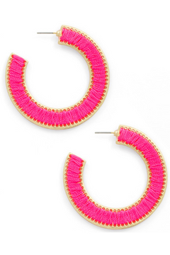 Hot Pink Threaded Hoops