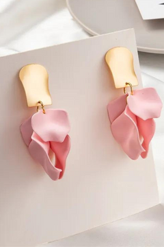 Pink Petal Drop Earrings