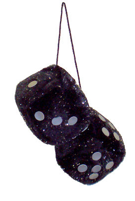 Black 3" Glitter Dice