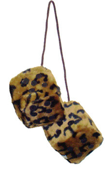 3" Leopard Print Fuzzy Dice - Out Of Stock