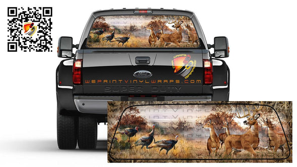 Deer Duck Turkey Hunting Fishing Rear Window Perforated Graphic
