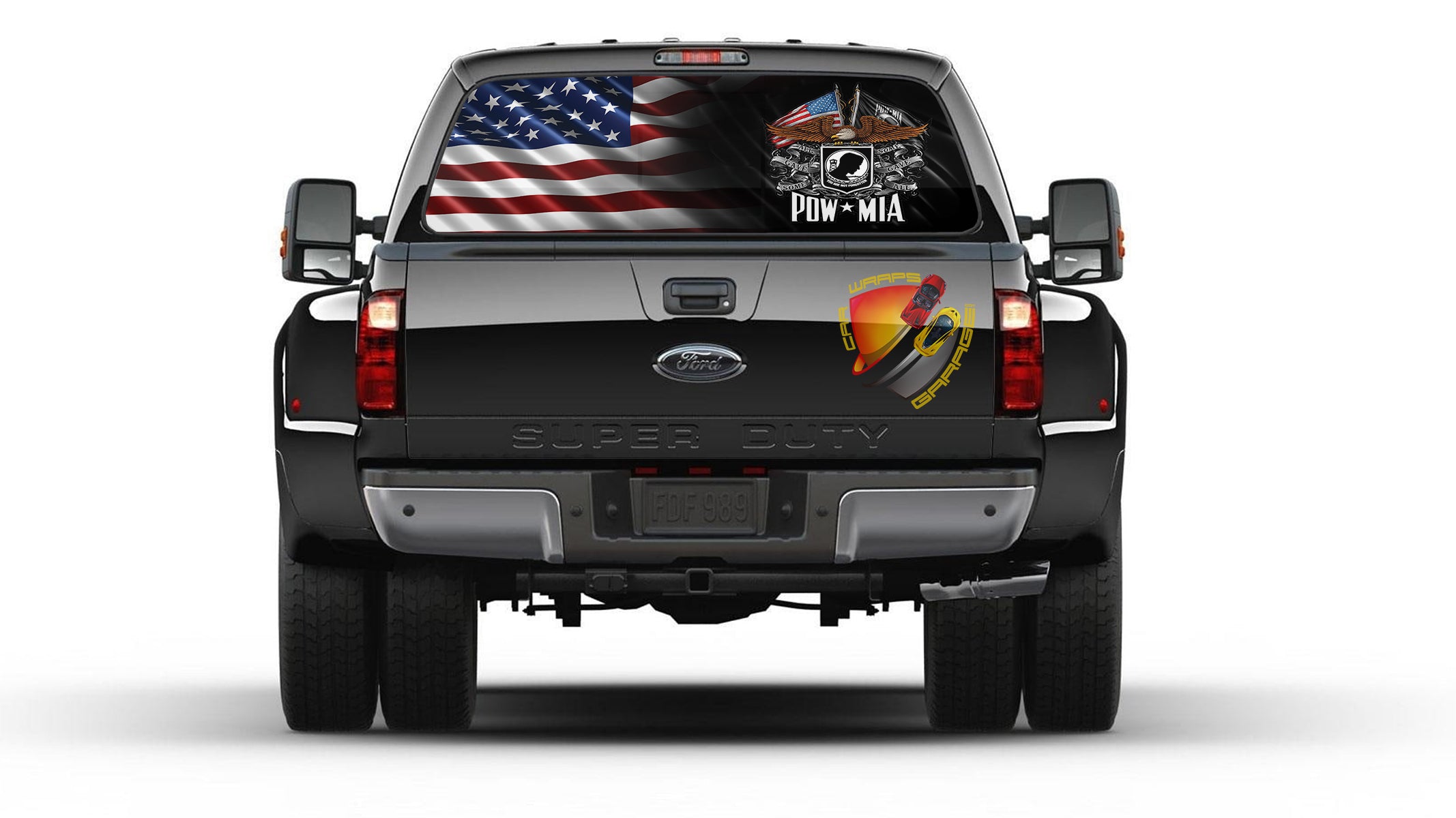 American Flag Eagle And Pow Mia Rear Window Graphic Decal Truck Perfec