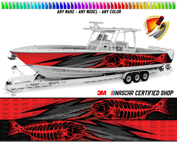 Speckled Trout Fishbones Graphic Vinyl Boat Wrap Decal Sea Doo