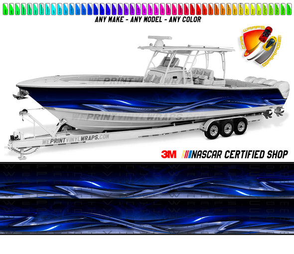 Blue and Black Smoky Graphic Vinyl Boat Wrap Decal Fishing Bass Pontoon  Sportsman Tenders Console Bowriders Deck Boat Watercraft - AliExpress