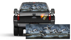 DUCK Flying Hunting Rear Window Graphic Decal Sticker Truck perf