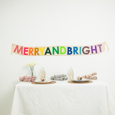 Merry and Bright Fabric Banner