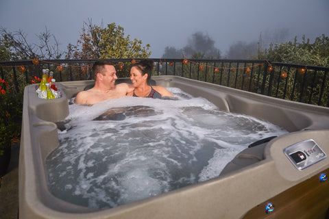 man and women cuddling in azure premier spa