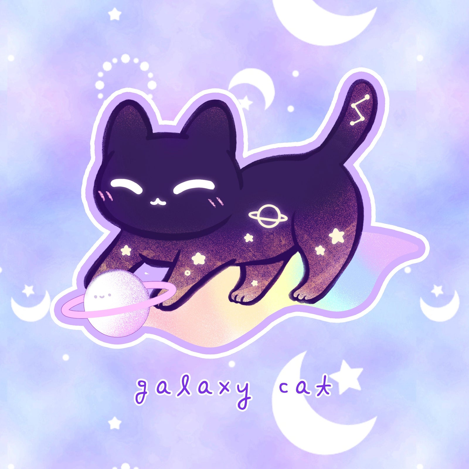 Kawaii Galaxy Cat 3" Sticker – Mushimoo