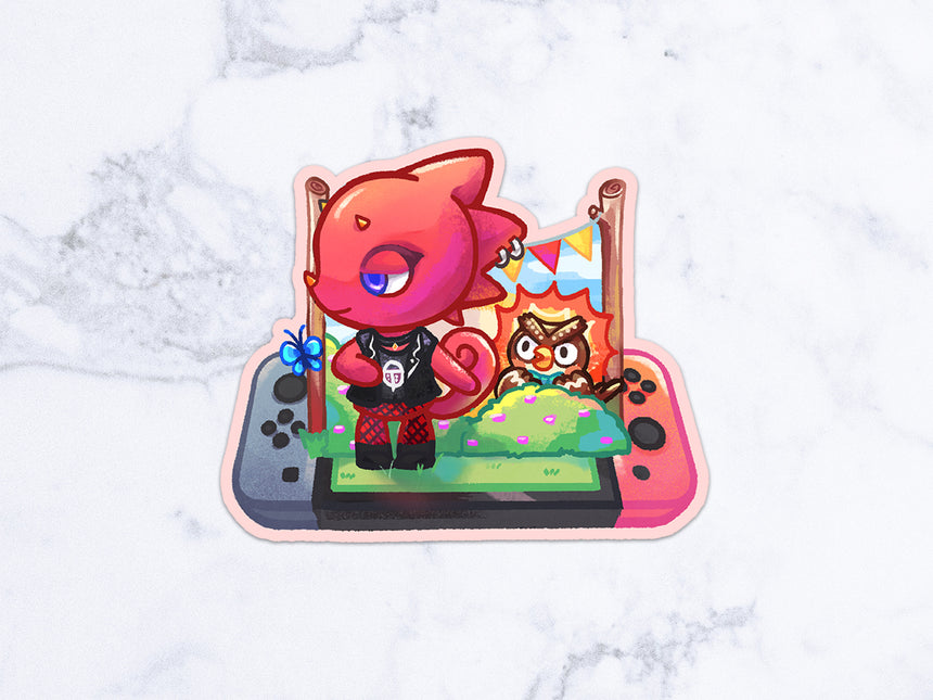 Flick And Butterfly Animal Crossing 3 Sticker Nintendo Switch Acnh Mushimoo