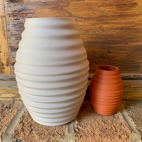 Vase 3d printed from pottery clay filament
