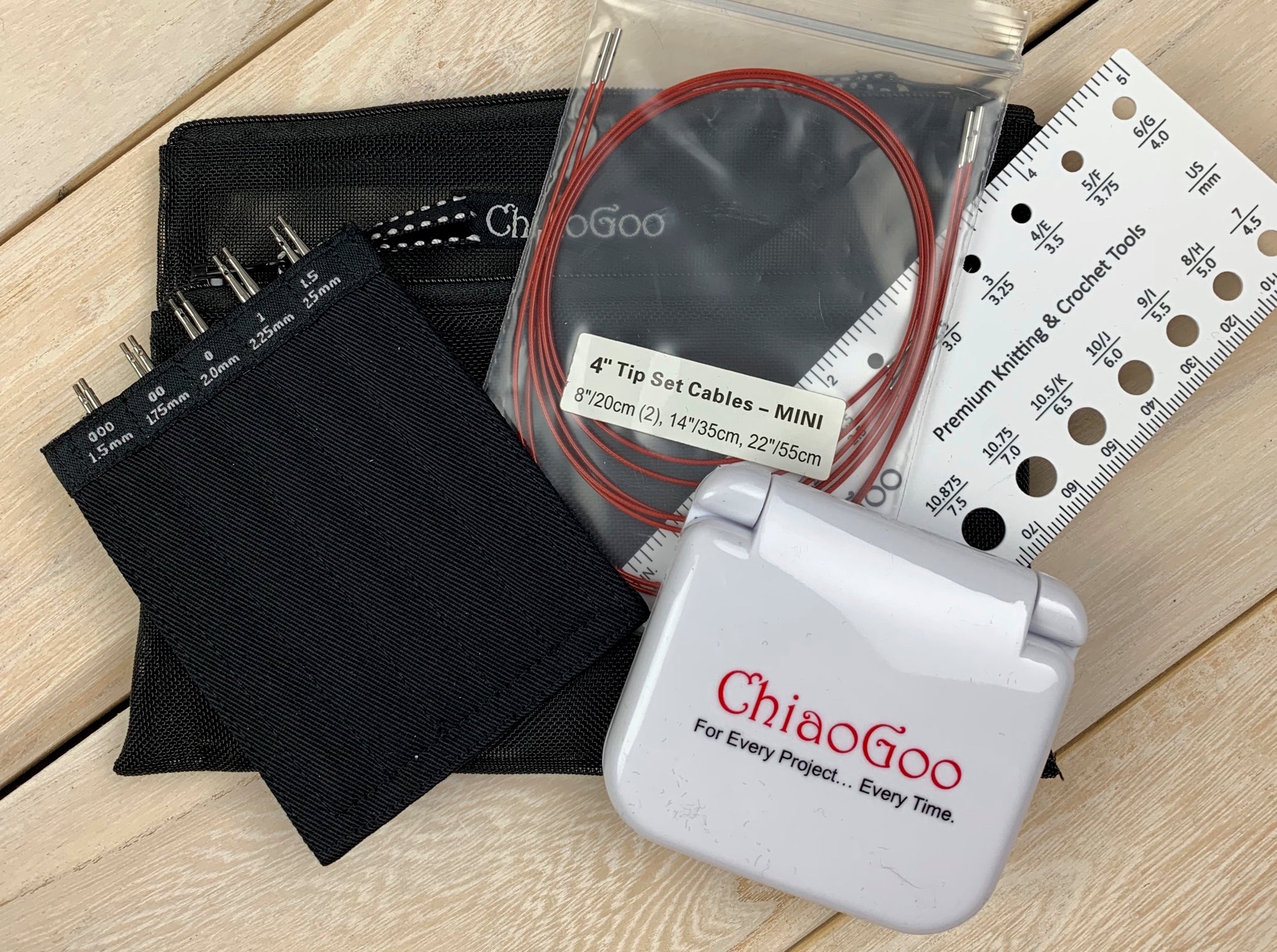 ChiaoGoo 4 TWIST Interchangeable Needle Set Red Lace Mini 000-1.5