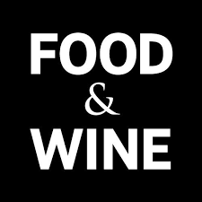 Food & Wine text in white on a black background