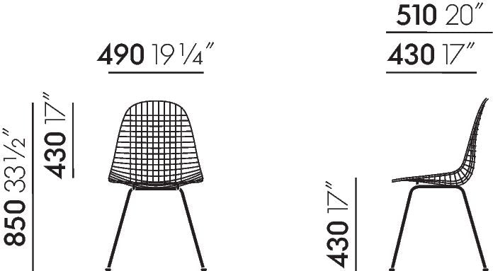 Wire Chair DKX - new height