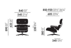 Eames Lounge chair and ottoman - new dimensions