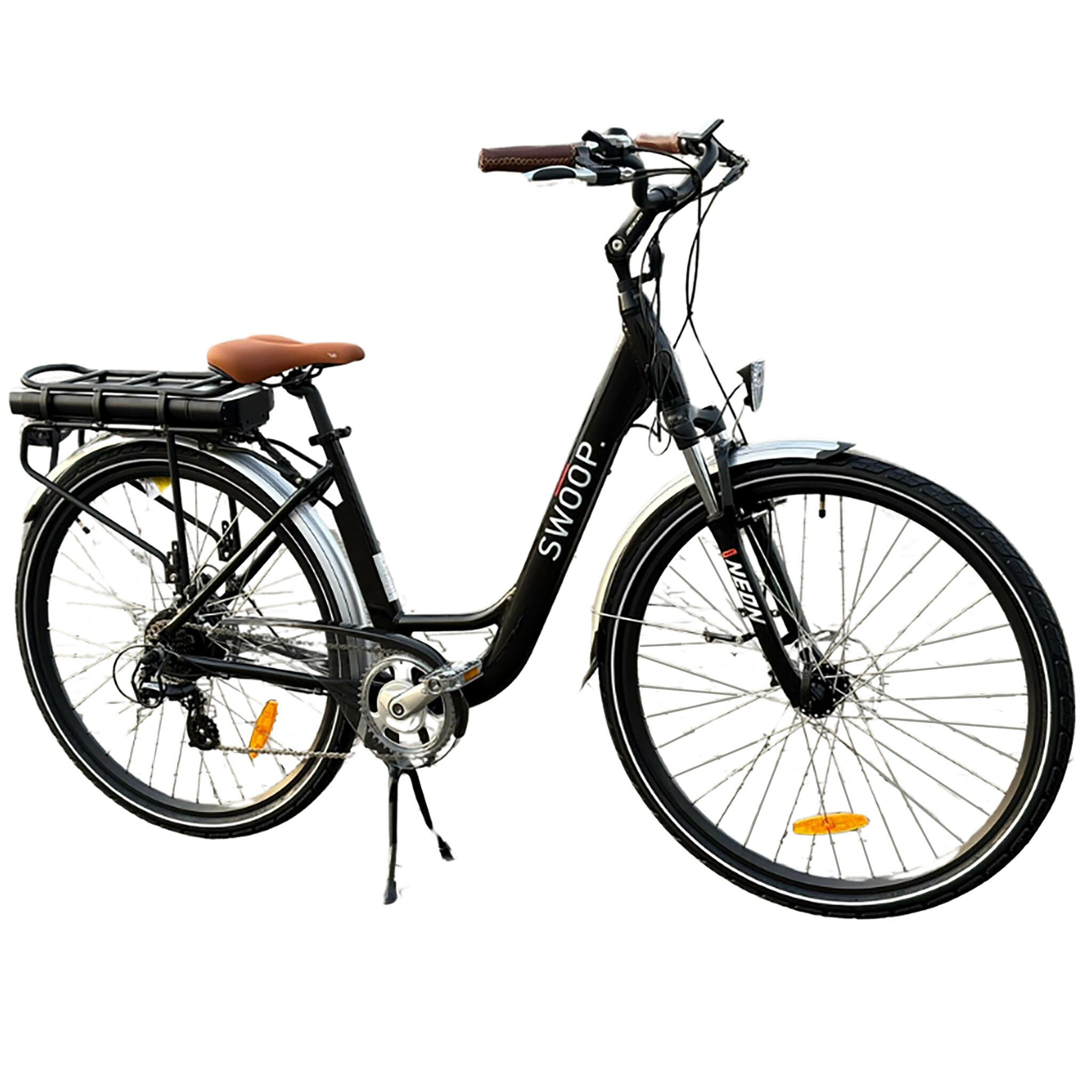 Swoop Bicicletta Elettrica da Città per Donna, 28" Pollici, Nero