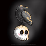 Inktober 2019 raven & skull