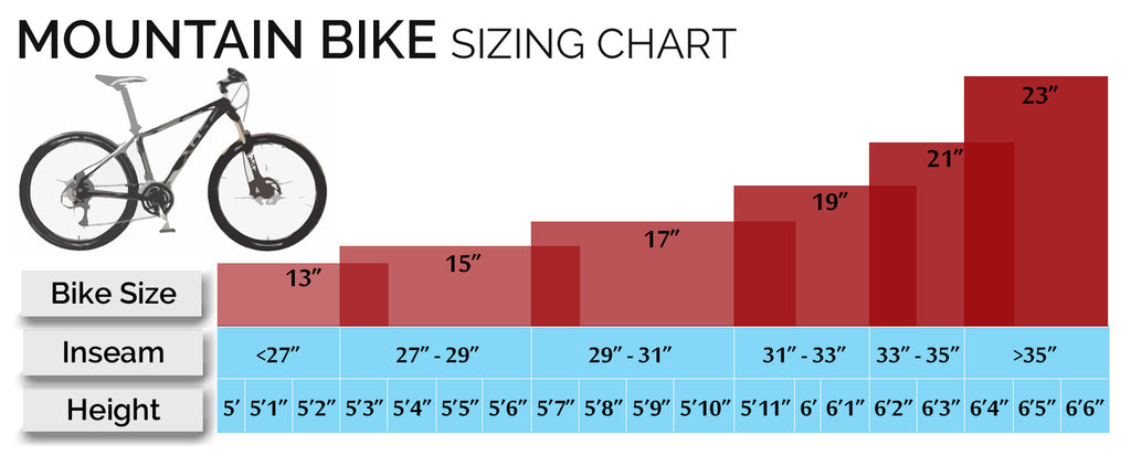 mtn bike size chart