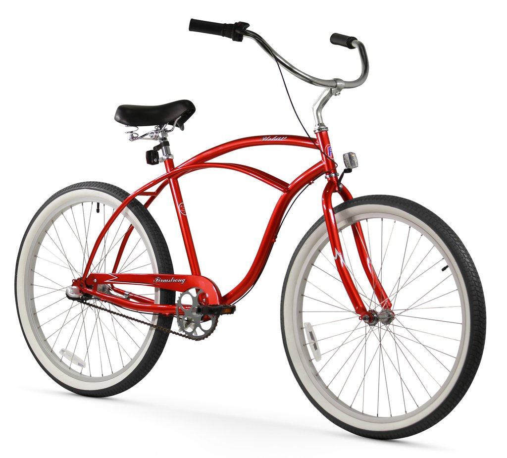 red beach cruiser bike