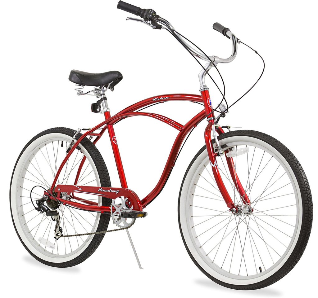 red beach cruiser bike