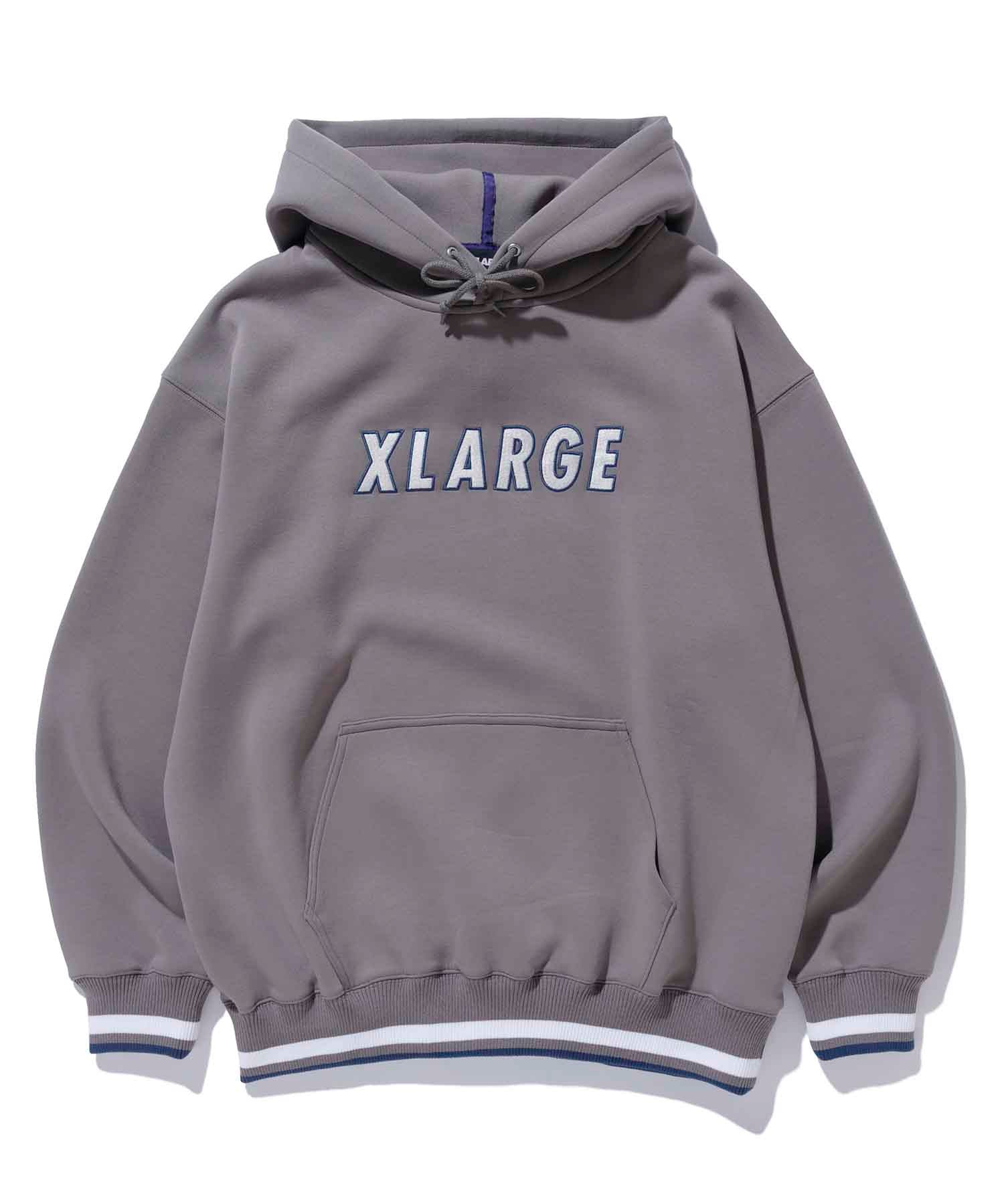 Mサイズ AFFIX LOGO PRINT HOODED SWEAT GREY-