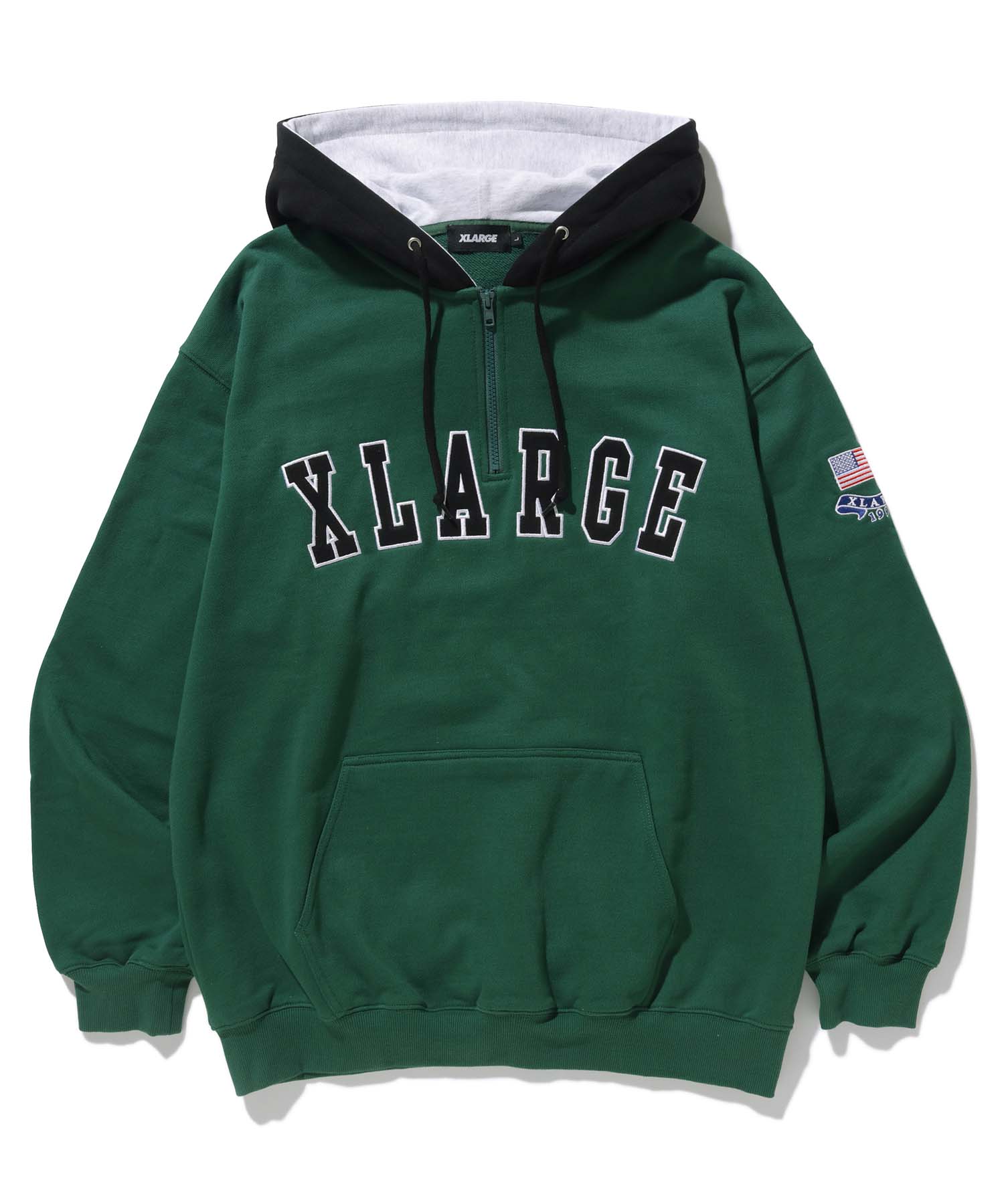 XLARGE】CONTRAST STITCH ZIP HOODED SWEATSHIRT XLARGE