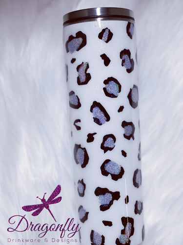Perfectly Imperfect Pink Leopard Print Custom Glitter Stainless Steel –  Dragonfly Drinkware & Designs
