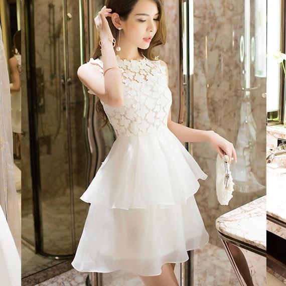 white elegant lace dress