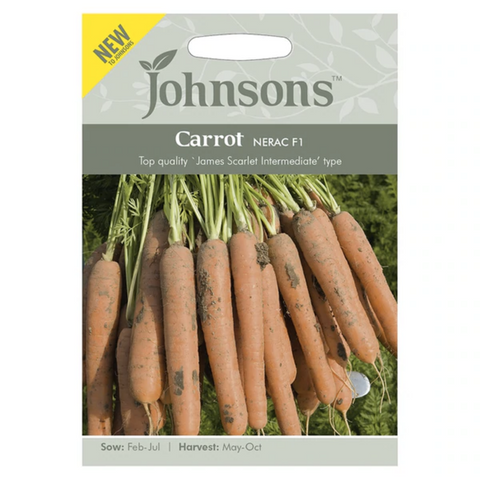 Image of the carrot food by Johnson's, available at DeWaldens Garden Centre.