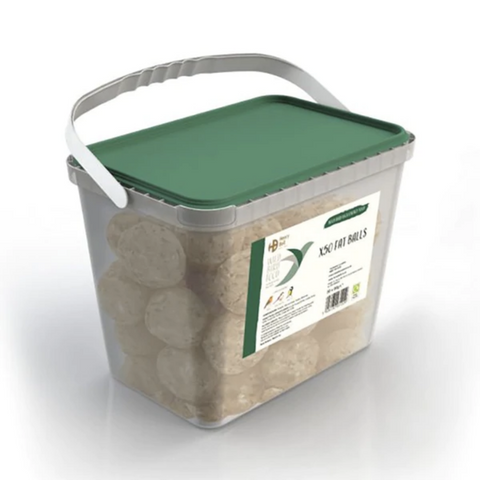 Image of the The Henry Bell Fat Ball Tub of 50, available at DeWaldens Garden Centre.