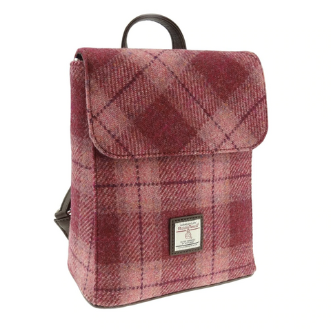 Image of the The Harris Tweed Tummel Mini Backpack, available at DeWaldens Garden Centre.