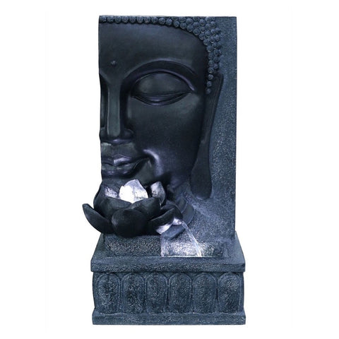 Image of the Tranquil Buddha Wall Water Feature, available at DeWaldens Garden Centre.