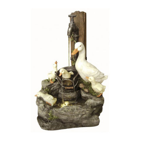 Image of the The Hamac Water Features Duck Family At Tap from DeWaldens Garden Centre, available at DeWaldens Garden Centre.