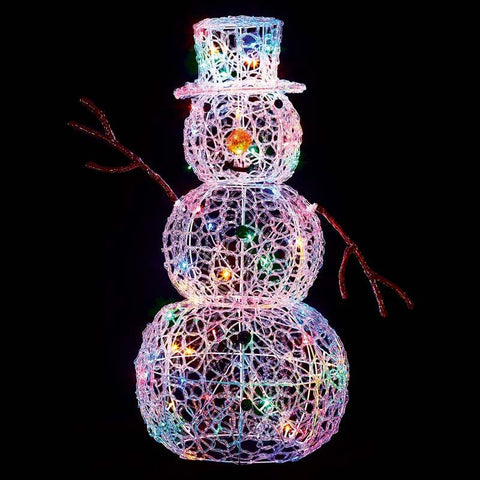 Image of the Premier 90cm Lit Soft Acrylic Snowman, available at DeWaldens Garden Centre.